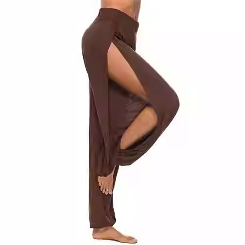 High Split Open Legs Harem Pants Leisure Trousers Breathable