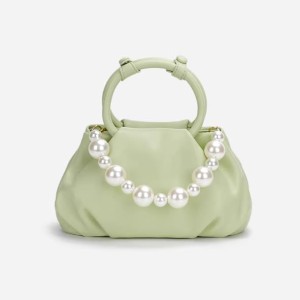 High-end, stylish cloud-shaped handbag for women, a unique design, white pearl-embellished small tote bag and crossbody bag.