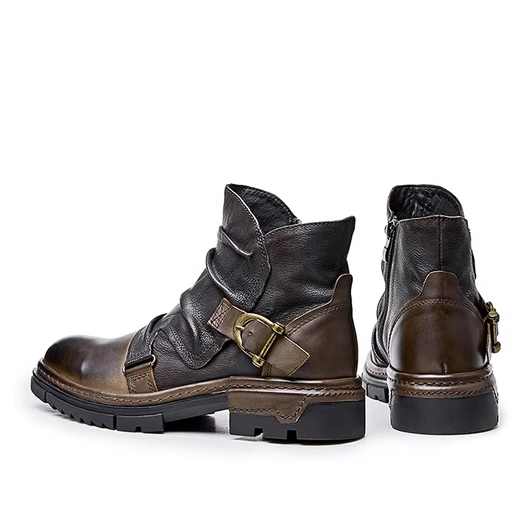 Harley-Davidson motorcycle riding boots, autumn and winter style, American retro men's shoes, Americana workwear, cowhide leather, summer paratrooper boots.