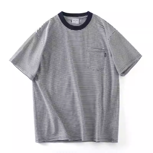 Yarn-dyed sailor stripe pattern! New summer arrival: Men's casual and stylish color-block striped crew neck short-sleeved T-shirt.