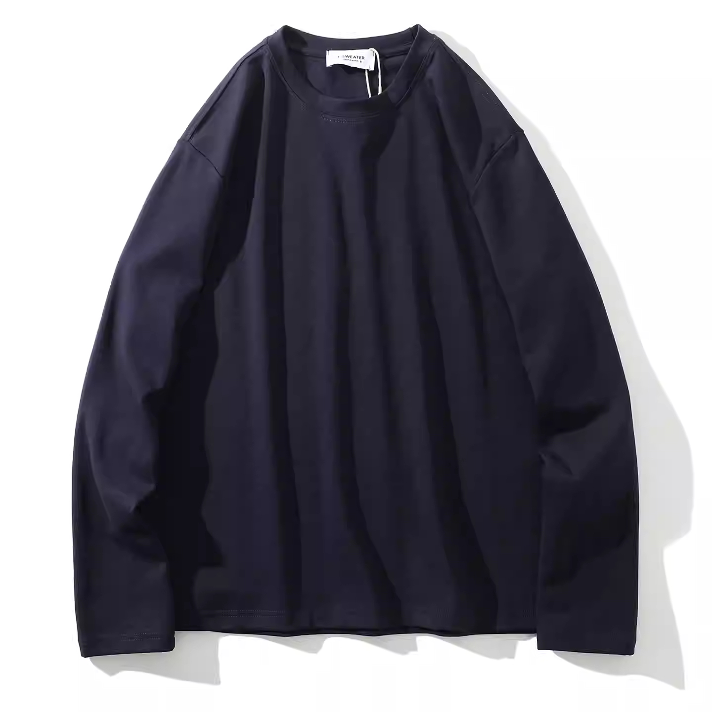 American-style heavy-weight double-sided soft cotton! Men's solid color versatile long-sleeved T-shirt/undershirt.